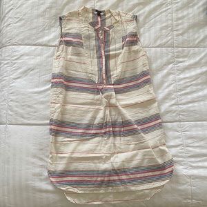 J. Crew Stiped Sleeveless Tunic Coverup